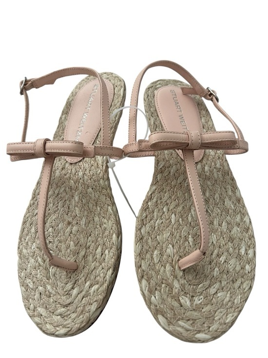 Stuart Weitzman Shoes - NEW Stuart Weitzman Nude Pink Felicity Leather Bow Espadrille Sandals